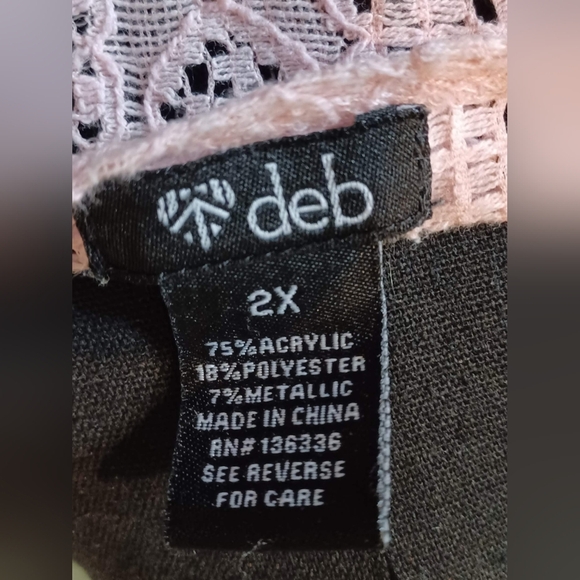 A Deb Pink Sparkly Knit and Lace Back Sweater - Picture 7 of 7